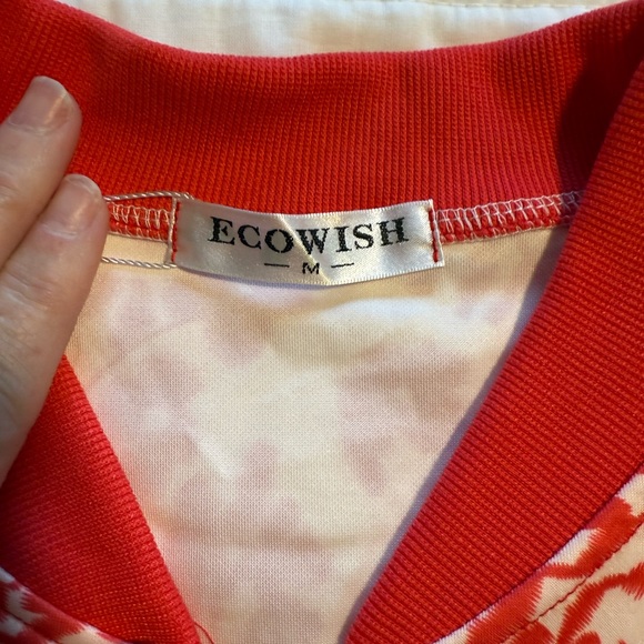 Wish Red and White Ecowish lighteeight bomber jacket - Picture 3 of 4
